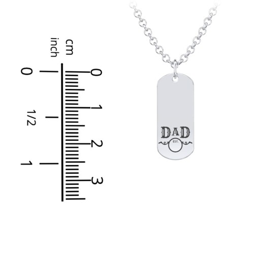Men's Engravable DAD Tag Necklace with Year – Sterling Silver
