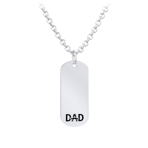 Men's Engravable DAD Tag Necklace – Sterling Silver