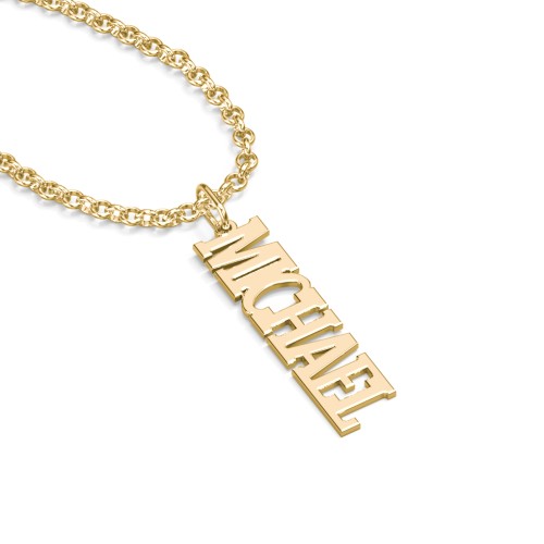 Men's Personalized Vertical Name Necklace