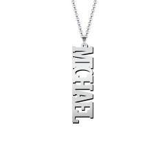 Men's Personalized Vertical Name Necklace – Sterling Silver
