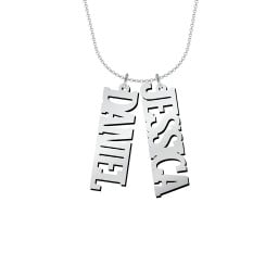 Men's Personalized Vertical 2 Name Necklace