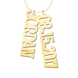 Men's Personalized Vertical 2 Name Necklace