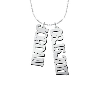 Men's Personalized Vertical 2 Name Necklace