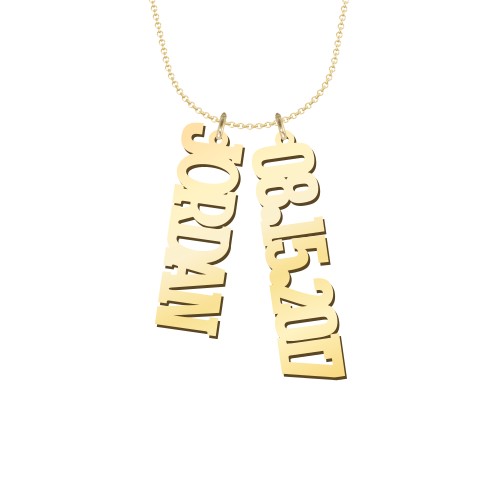 Men's Personalized Vertical 2 Name Necklace