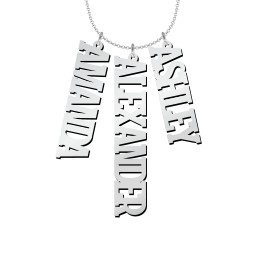 Men's Personalized Vertical 3 Name Necklace