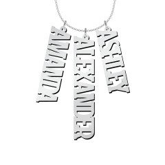 Men's Personalized Vertical 3 Name Necklace – Sterling Silver