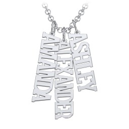 Men's Personalized Vertical 3 Name Necklace in 925 Sterling Silver