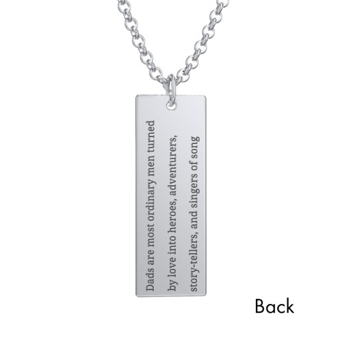 Men's Engravable SUPER DAD Long Tag Necklace – Sterling Silver