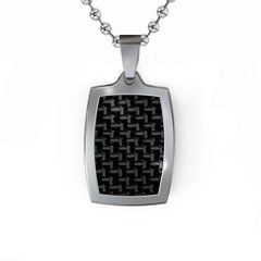 Houndstooth Dog Tag Necklace – Stainless Steel