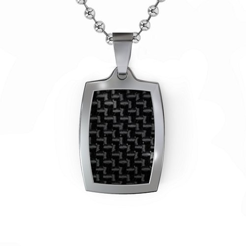 Houndstooth Dog Tag Necklace – Stainless Steel