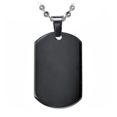 Onyx Dog Tag Necklace – Stainless Steel