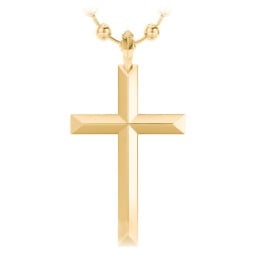 Men’s Engravable Knife Edge Silver Cross Pendant
