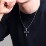 Men’s Engravable Cut-out Silver Cross Pendant