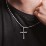 Men’s Engravable Geometric Silver Cross Pendant – Sterling Silver