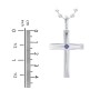 Men’s Beveled Silver Cross Pendant with Birthstone