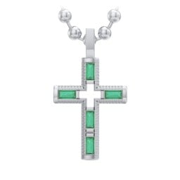 Men’s Baguette Birthstone Cross Pendant