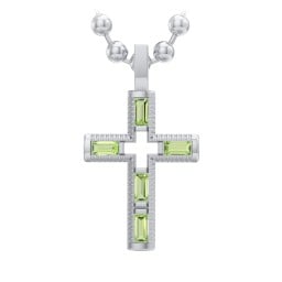 Men’s Baguette Birthstone Cross Pendant