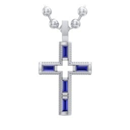 Men’s Baguette Birthstone Cross Pendant