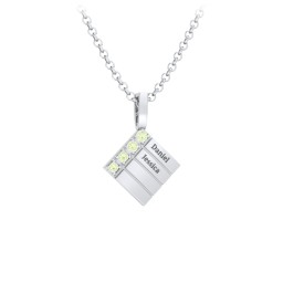 Men’s Engravable 4-Stone Pendant in 925 Sterling Silver with Peridot