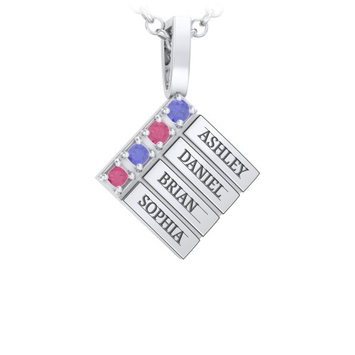 Men’s Engravable 4-Stone Pendant