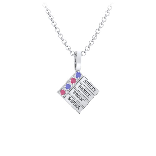 Men’s Engravable 4-Stone Pendant