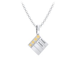 Men’s Engravable 4-Stone Pendant in 925 Sterling Silver with Citrine