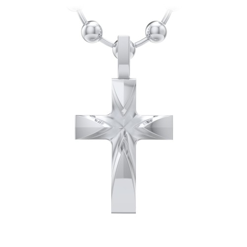 Men’s Cross Pendant with Grooved Pattern