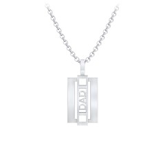 Men’s Engravable “Dad” Pendant – Sterling Silver