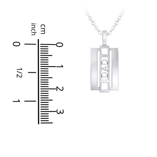Men’s Engravable “Dad” Pendant – Sterling Silver