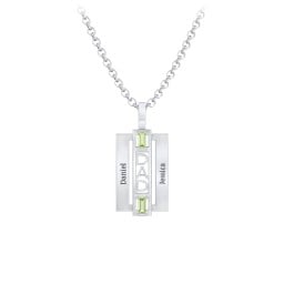 Men’s Engravable 2-Stone “Dad” Pendant