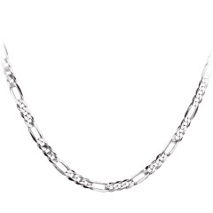 Necklace Chain 925 Sterling Silver Filled Solid Real Figaro Link Pendant Design 