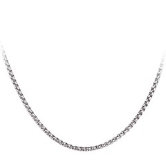 Men’s 22" Sterling Silver Thick Rounded Box Chain Necklace – Sterling Silver