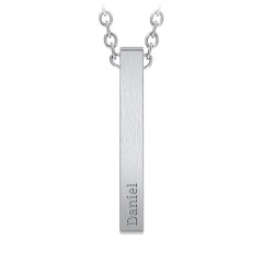 Stainless Steel Silver Slim Link Personalized Engraved Letter All Side –  ZIVOM