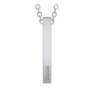 Men S Engravable Vertical 3d Bar Necklace Jewlr