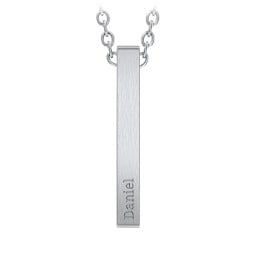 Men’s Engravable Vertical 3D Bar Necklace