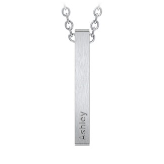 Men’s Engravable Vertical 3D Bar Necklace