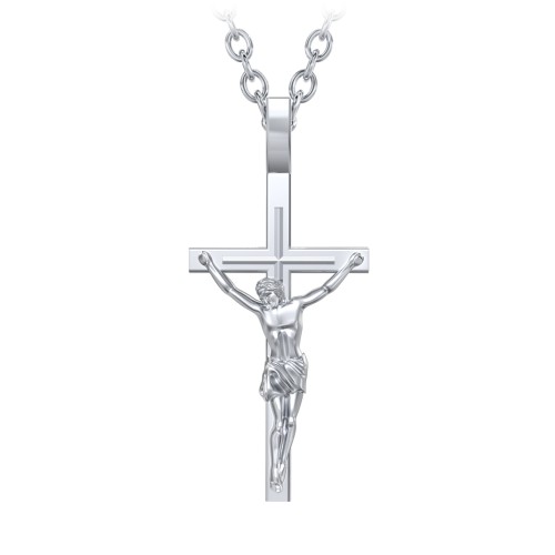 Men’s Crucifix Necklace – Sterling Silver