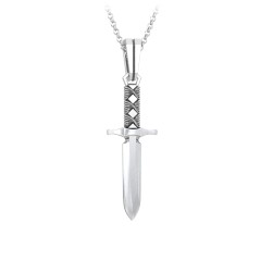 Silver Dagger Pendant, Antique Silver Medieval Dagger Cross Pendant, Men's  Necklace, Women's Necklace, Sword Dagger Pendant Necklace