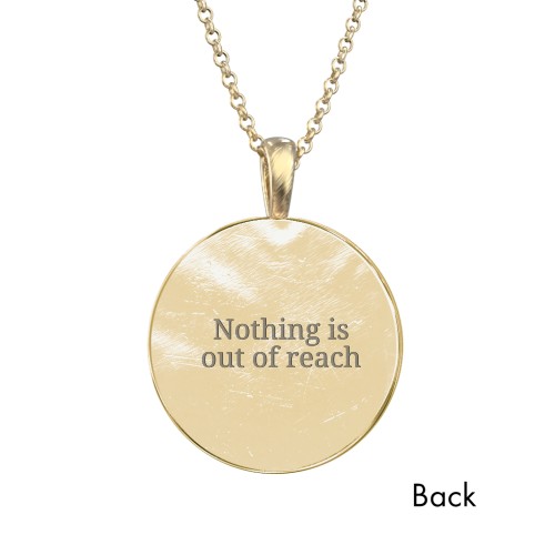 Men's Engravable Compass Necklace with Gemstone – 10K Yellow Gold with Cubic Zirconia