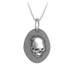 Men's Engravable Ancient Skull Necklace – Sterling Silver