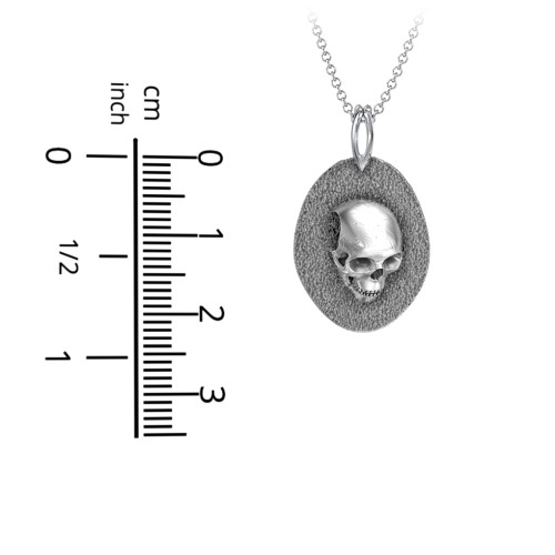 Men's Engravable Ancient Skull Necklace – Sterling Silver