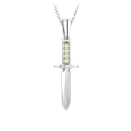 Men's Engravable Dagger Necklace with Gemstones