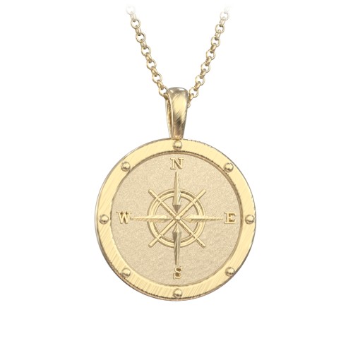 Men's Engravable Compass Necklace