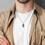 Men's Engravable Hamsa Gemstone Necklace with Cold Enamel