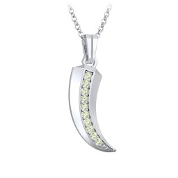 Men's Engravable Claw Necklace with Gemstones in 925 Sterling Silver with Peridot