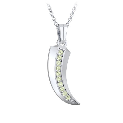 Men's Engravable Claw Necklace with Gemstones – Sterling Silver with Peridot