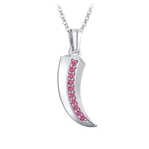 Men's Engravable Claw Necklace with Gemstones – Sterling Silver with Ruby
