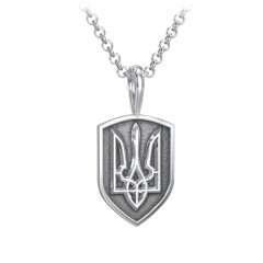 Men's Engravable Ukraine Coat Of Arms Shield Necklace – Sterling Silver