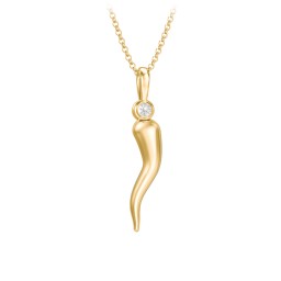 Men's Italian Horn Necklace with 2 Birthstones