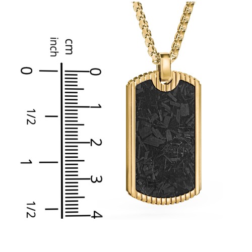 Men’s Engravable Stainless Steel Dog Tag Necklace with Carbon Fiber Inlay – Stainless Steel